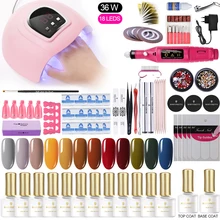 Набор для нейл-арта, полиуф-удлинитель, набор гель-лаков для ногтей, УФ-светодиодный светильник, сушилка, замачивание, маникюрные сверла для ногтей, инструмент для удаления мертвых ногтей