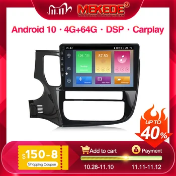 

4G+64G Android 10 4G Multimedia Video Player Navigation GPS For Mitsubishi Outlander 3 2012 2013 2015-2018 Car Radio