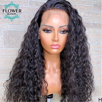 

Curly Lace Wig for Women Remy Brazilian Glueless Lace Front Human Hair Wigs with Elastic Band 13*6 Glueless 150% FloweSeason