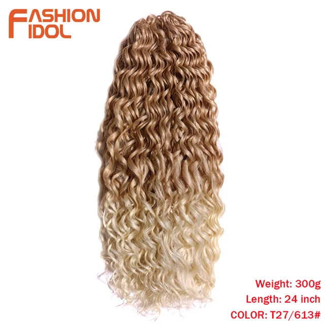 Deep Wavy Twist Crochet Hair Synthetic Afro Curly Hair Crochet Braids High Temperature Fiber Braiding Hair Extensions For Women T27-613