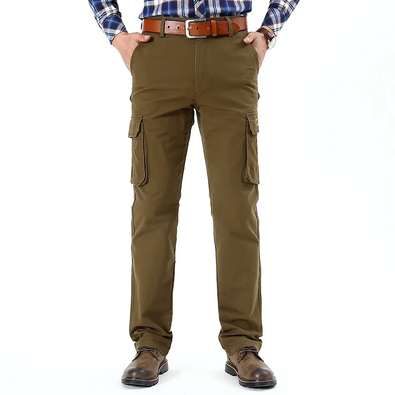 

Casual Pants MEN'S Trousers Autumn & Winter New Style Trousers Straight-Cut Bib Overall Loose-Fit Outdoor Multi-pocket Trousers