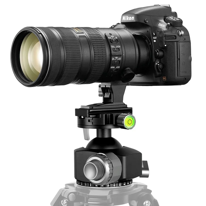 XILETU G-54 Tripod Ball Head 360 Degree Double Panoramic Photography Aluminum Ballhead Heavy Duty With Quick Release Plate