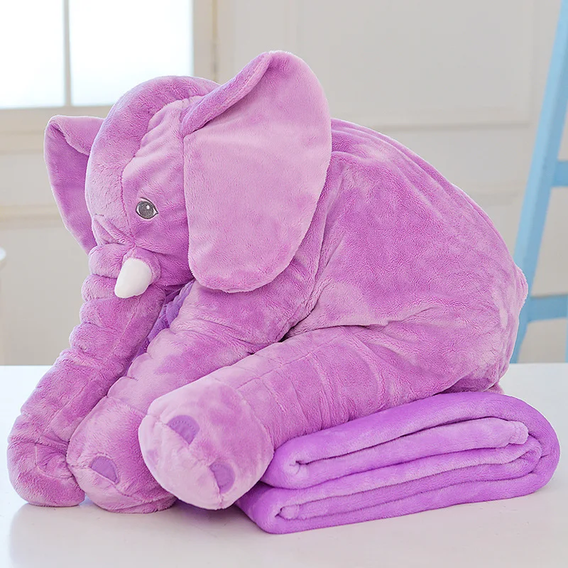 

Elephant Doll Pajama Pillow Toy Blankets Flannel Airable Blanket Cushion Toy Customizable Add Logo