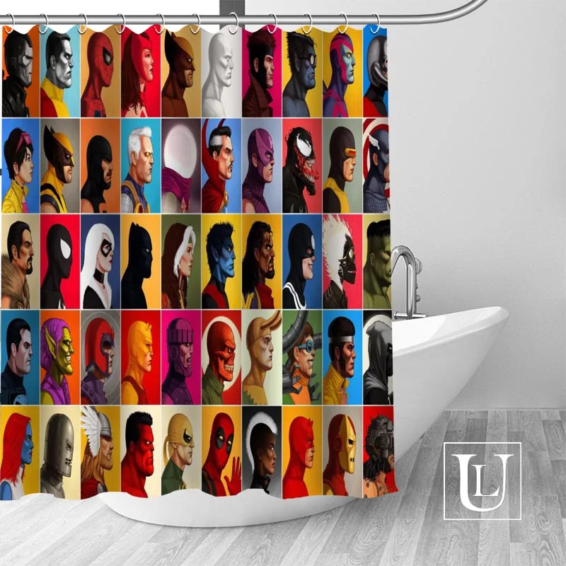 Hot Custom Marvel Superhero Shower Curtains Polyester Bathroom