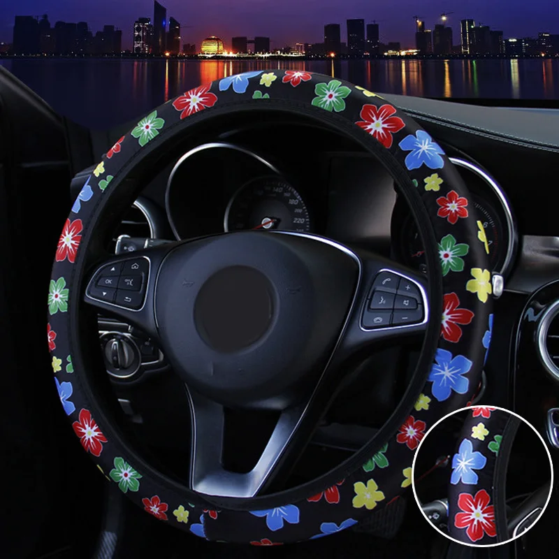 1 шт. чехол для руля с цветочным принтом|Чехлы на руль| |