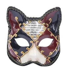 Маска на Хэллоуин для взрослых, Вечерние Маски на Хэллоуин, карнавал, маскарад, винтажные венецианские клетчатые вечерние маски Mardi Cat Cospaly P924