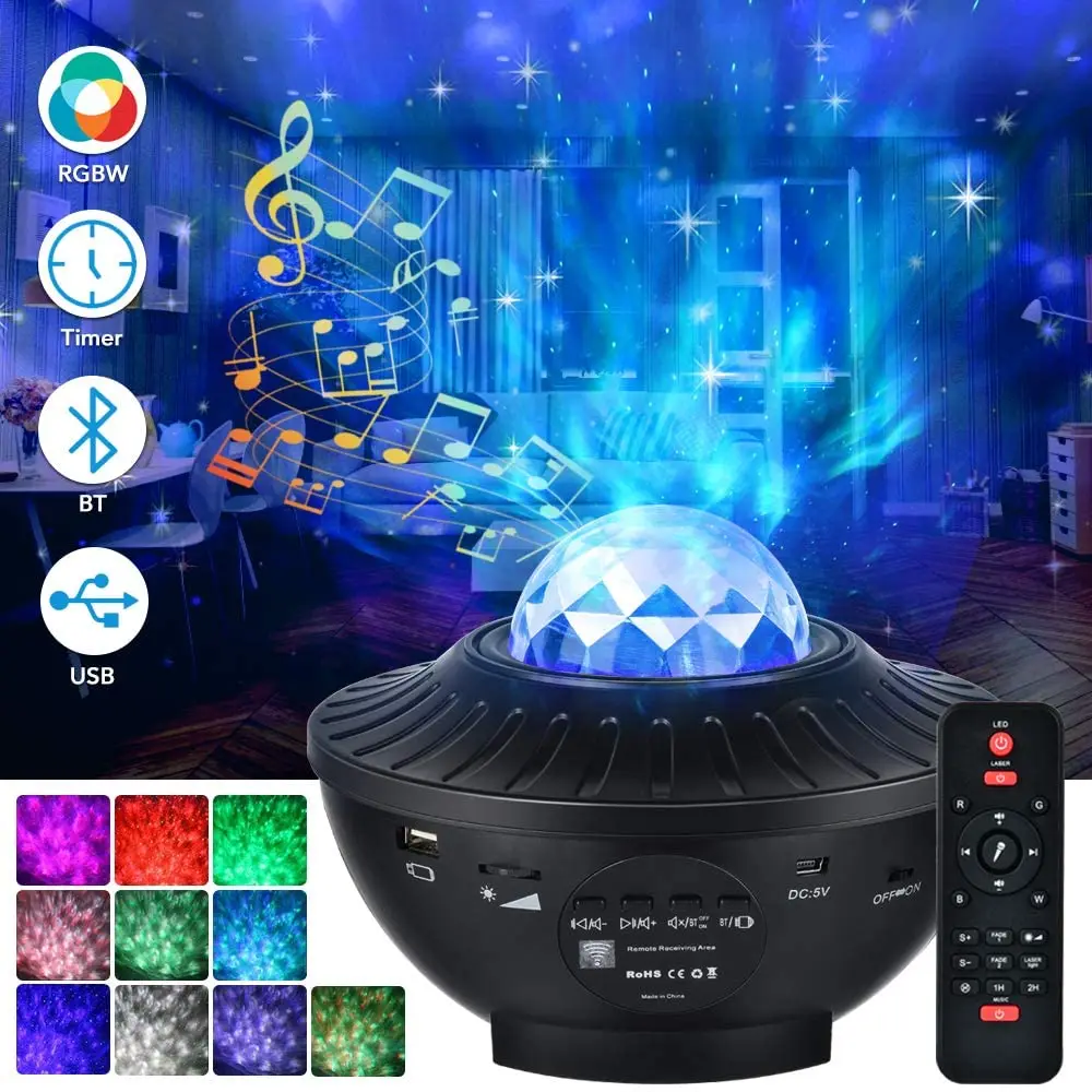 Bluetooth динамик диско шар светильник Led Музыка Звездный проектор 21 режим лазер