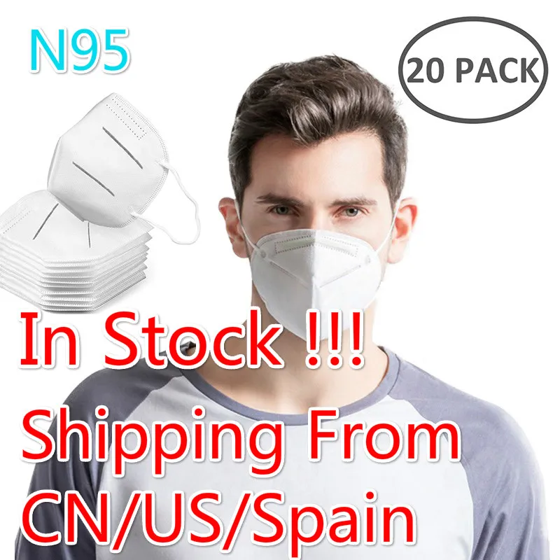 

20pcs Pm2.5 KN95 Dust Mask 3 Layers Filter Respirator Face Mask Filter Against Droplelt 95% Fliter
