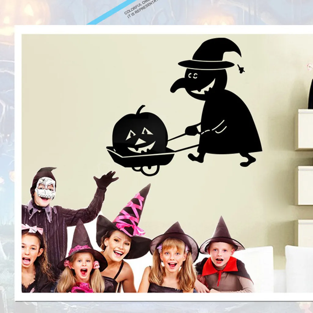 Us 1 76 41 Off Funny Halloween Wall Stickers Horror Door Stickers Window Horror Stickers Decoration Wallpaper Decal Mural Bedroom Decor 2019 In Wall