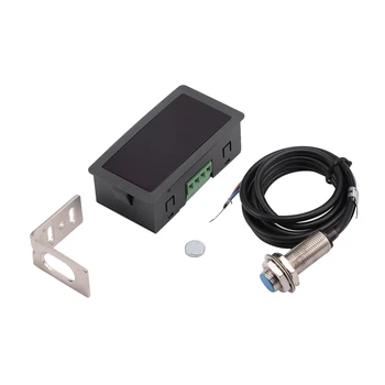 

LED 4 Digital Tachometer RPM Speed Meter Red + NPN Hall Proximity Switch Sensor 10-9999RPM