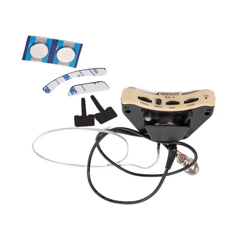Acoustic Guitar Soundhole Preamp Piezo 3 Band Pickup Eq With Microphone