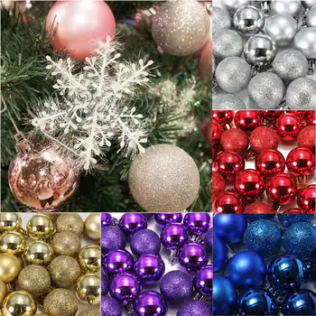 

24pcs Christmas Tree toys Decorations Ball Bauble Xmas Party Hanging Ball Ornaments Decorations for Home New Year Navidad