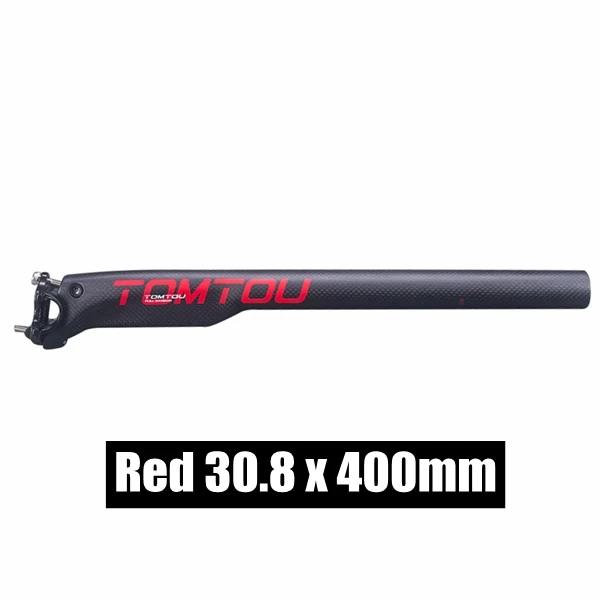 Seatpost 30.8X400mm TOMTOU матовое красное углеродное волокно дорожные велосипеды откидной руль наборы ручка Aero+ стержень+ подседельный штырь ломающиеся части для велосипеда-TS7T12 - Цвет: Seatpost 30.8X400mm