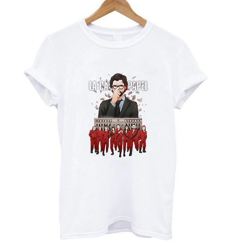 La Casa De Papel летний топ House of Paper профессора Футболка с принтом Забавный верхний