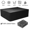 75 Sizes  Furniture Waterproof  Cover For Rattan Table Cube Chair Sofa  Rain Garden Patio Protective Cover Black and Silver 2