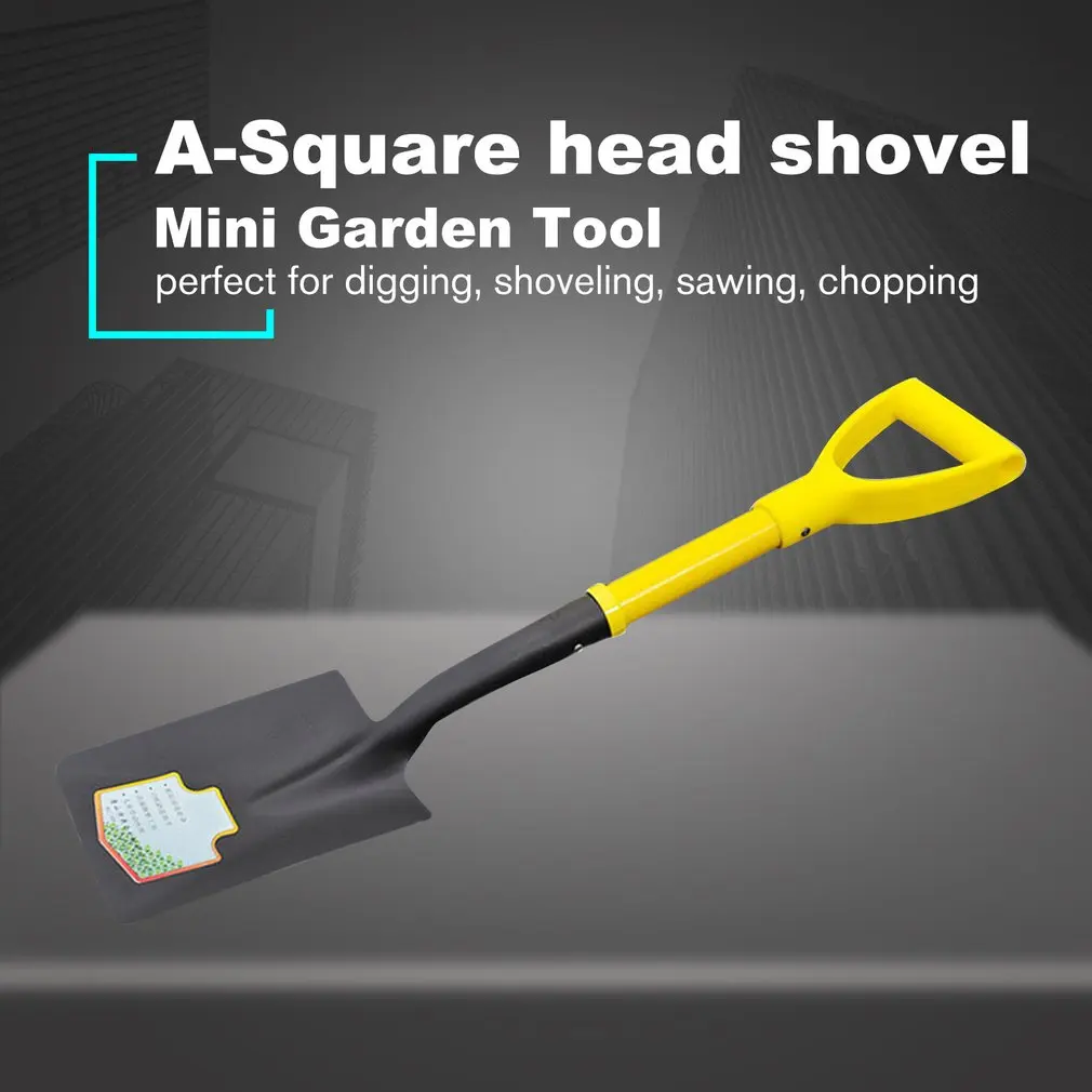 Mini Gardening Tool Metal Head Shovel Plant Garden Soil Raising Tool Portable Outdoor Shovel Survival Emergency Tools - Цвет: Square head shovel