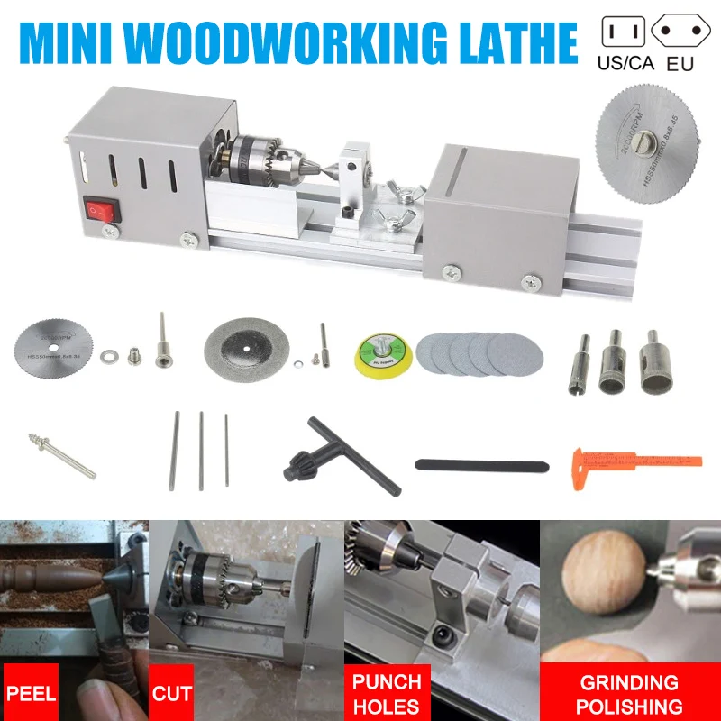 

Mini Lathe Beads Polisher Machine DIY CNC Machining for Table Woodworking Wood DIY Tool J8 #3