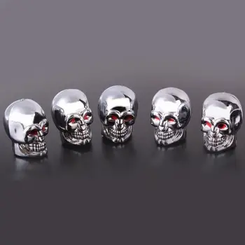 

5Pc Skull Tyre Tire Wheel Car Auto Valves Cap Dust Stem Cover BicycleMotocycle E7CA