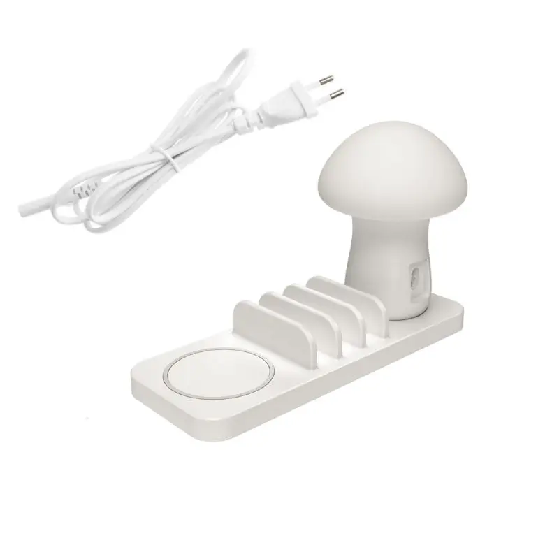 3 порта USB быстрая зарядная станция QC 3,0 быстрая зарядная док-станция гриб светодиодный светильник Беспроводное зарядное устройство для iphone samsung смартфонов Tab