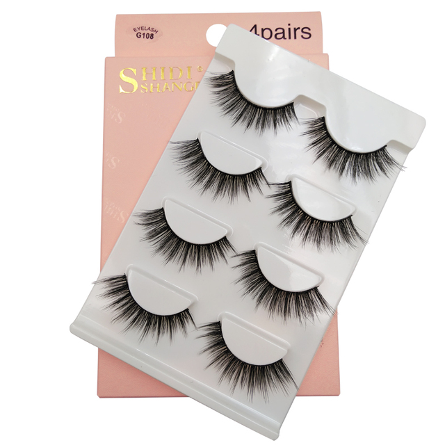 lashes 3/4 pairs false lashes natural fluffy dramatic 3D mink  eyelashes cilio mink eye lash for maquiagem makeup faux cils