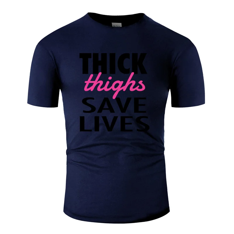 Men-Navy Blue Футболка для мужчин с принтом Humor thick hips save lives, новинка, уличная футболка с круглым вырезом и коротким рукавом - Цвет: Men-Navy Blue