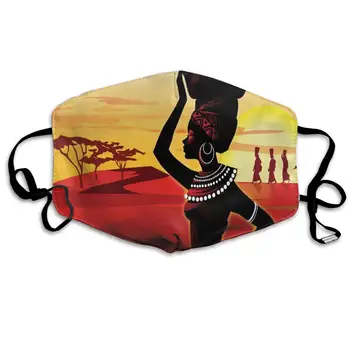 

Dustproof Washable Reusable African Women Art Mouth Cover Mask Protective Warm Windproof Mask