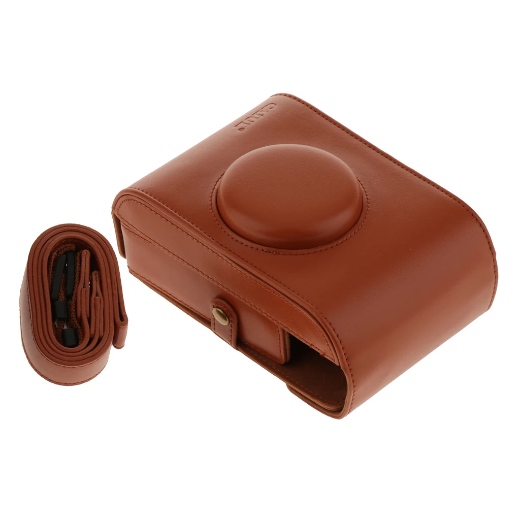 Protective Cover Case Storage Travel Bag with Adjustable Strap For Lomo Automat Instax Camera  - Brown