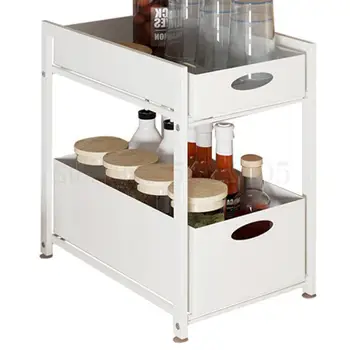 

Kitchen Sink Storage Rack Drawer Type Seasoning Rack Floor Type Multi-layer Push-pull Basket Finishing Cabinet Storage Rack
