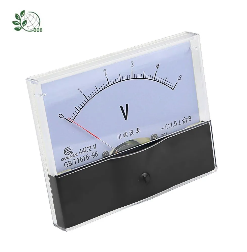 44c2 DC Voltímetro analógico panel puntero voltímetro DC 1V 3V 5V 10V 15V 20V 30V 50V 75V 100V 150V 300V 450V 500V