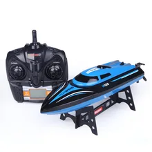 RC Boat 30km/h High Speed Blue Boat H100 2.4GHz 4 Channel Racing Remote Control Boat With LCD Screen Toys For Christmas Gift