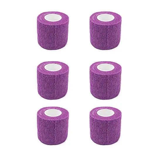 PURPLE 24 шт одноразовое связывающее покрытие рукоятки машинки для татуажа самоклеющиеся повязки ручка трубка для тату машина ручка аксессуары - Цвет: PURPLE