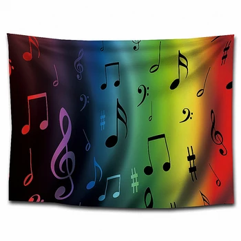 

Large Musical Notes Hip Hop Rock Tapestry Wall Art Rock Reggae Flag Banners Hanging Paintings Wall Carpet Wallpaper Home Decor Y