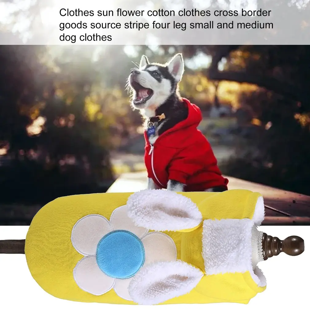 Sunflower Dog Clothes Cute Soft Pet Clothings For Dogs Pet Clothes Funny Clothes Cartoon Pet Puppy Outfits Comfortable