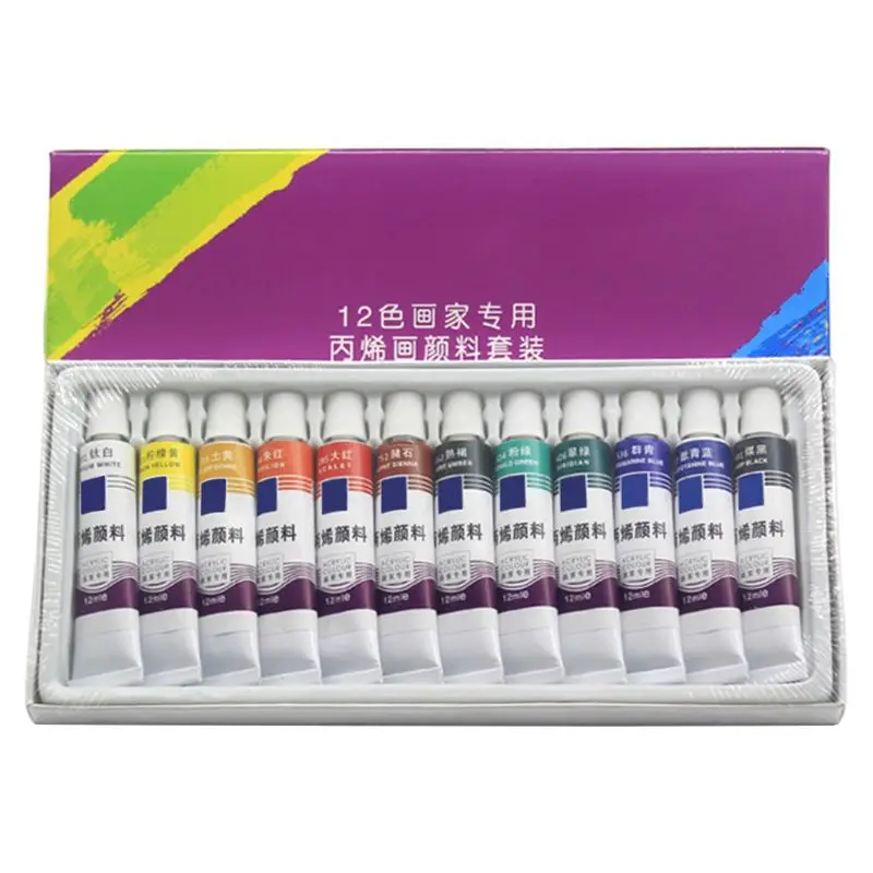 

12/18/24 Colors 12ML Tube Acrylic Paint set Art Painting Drawing Tools For Kids