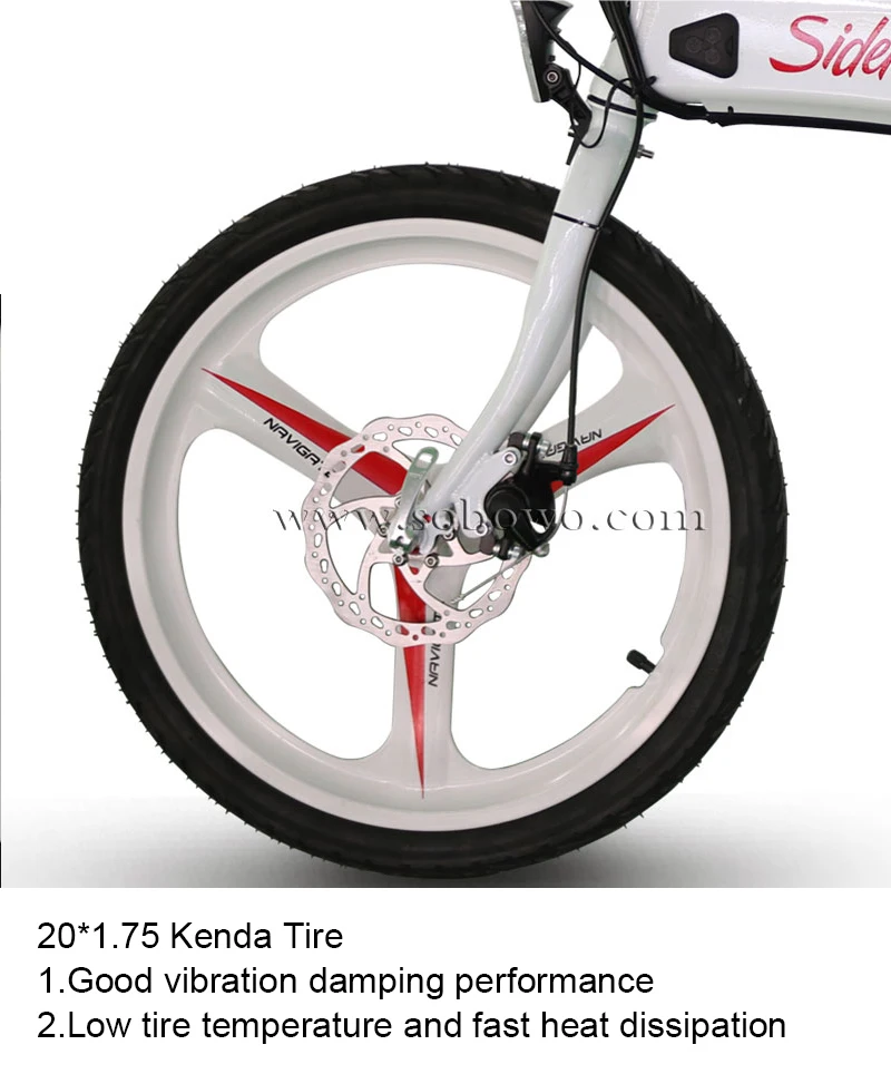 Sobowo CF46 20*1,75 дюймов три ножа интегрированные колеса высокого качества складной электрический велосипед