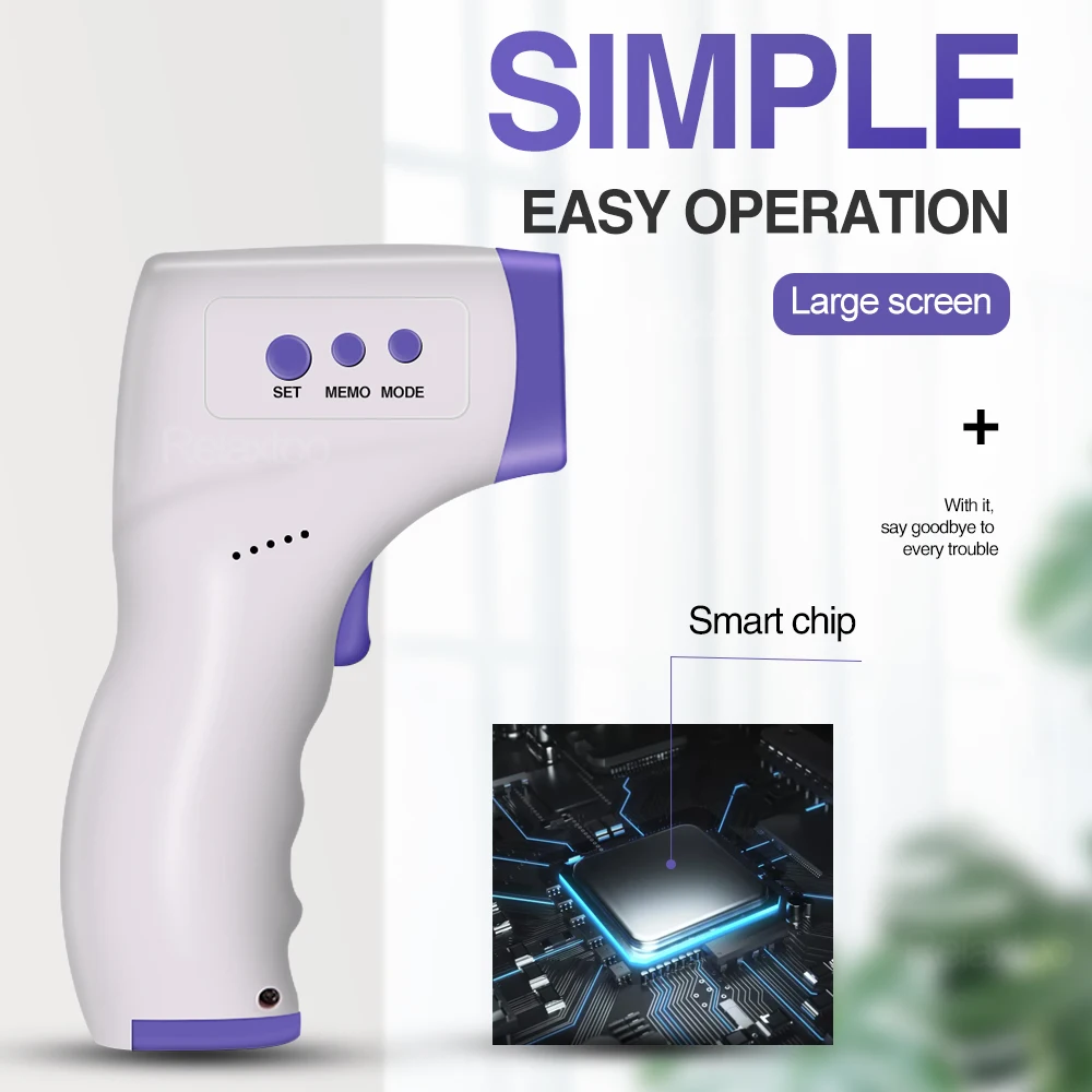 

Fashion JM Purple Case Non-contact Thermometer LCD Digital Infrared Thermometer Baby Adult Child Fever Thermometer Tool