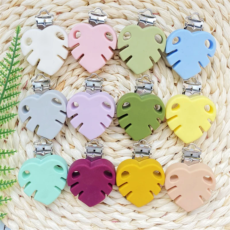 3PCS Baby Pacifier Clips Silicone Leaves Holder Infant Nipples Clamp Toy |