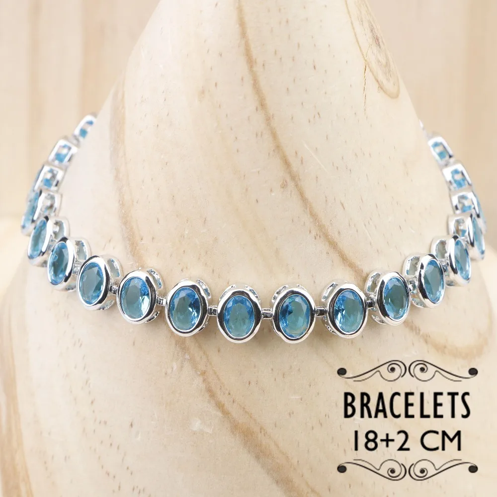 Женский комплект из колье и серёг серебра 925 пробы|wedding jewelry sets|earrings ring setbracelet necklace |
