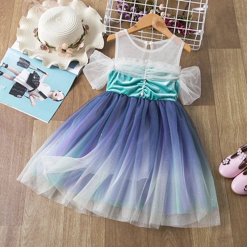 Girls Dress 2020 New Elsa Dress Girl Party Vestidos Cosplay Girl Clothing Anna Snow Queen Birthday Princess Dress Kids Costume