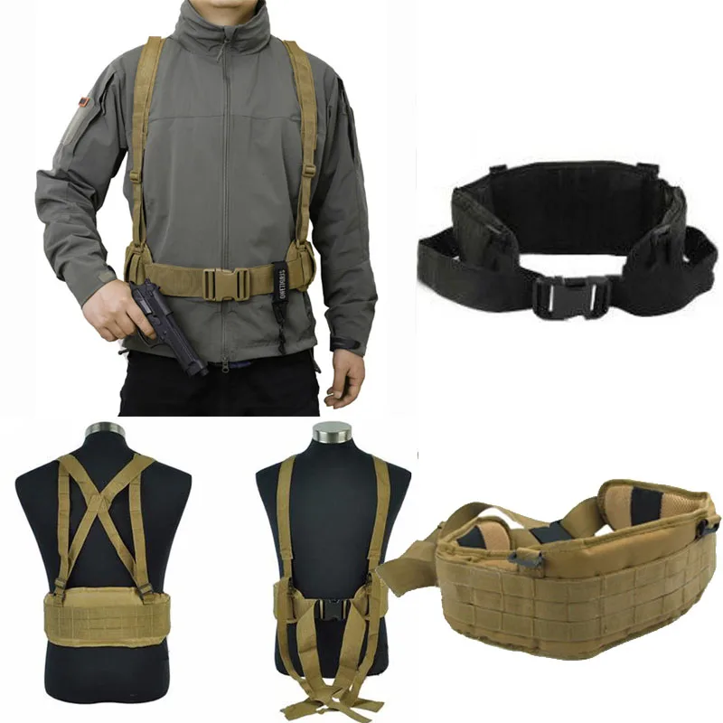 Для взрослых Molle тактический пояс с подтяжками h-образной формы для страйкбола