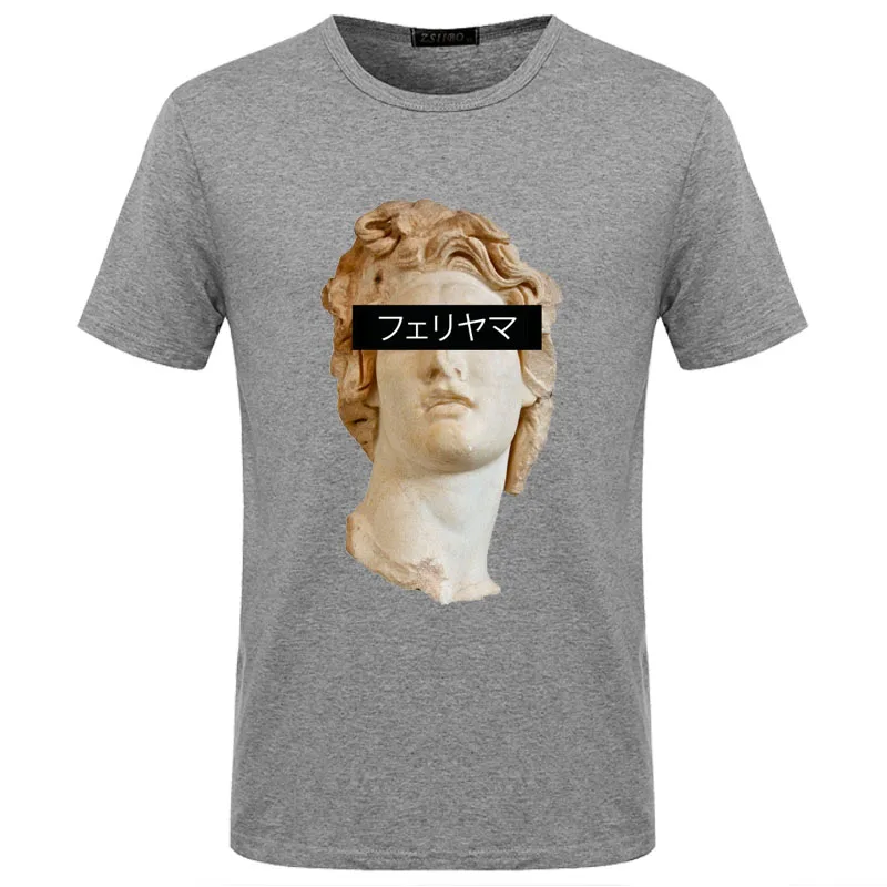 Мужская футболка с принтом Vaporwave Art Harajuku модная короткими рукавами и круглым