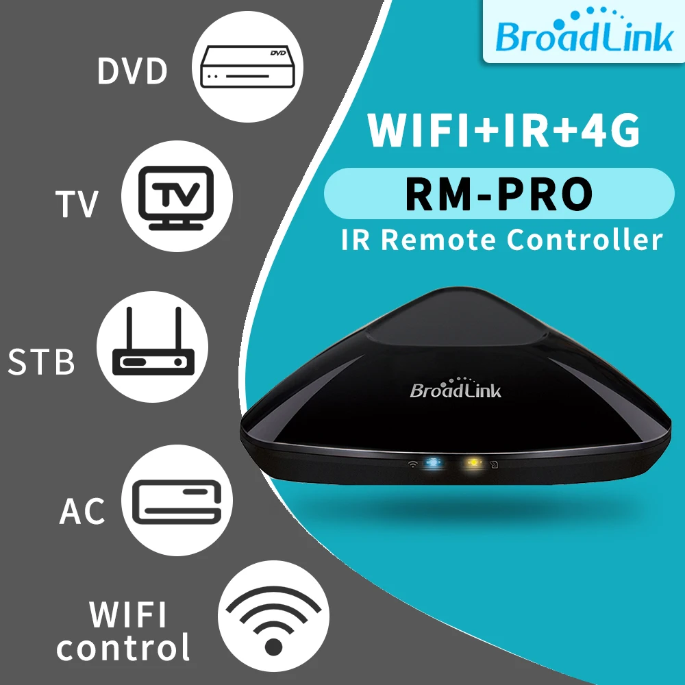 

BroadLink RM Pro Mini3 Smart Home Hub IR RF All in One Automation Learning Universal Remote Control Compatible for Apple Android