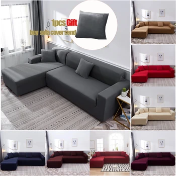 Elástico funda cubierta de sofá elástico sofá fundas para habitación fundas sofás con chaise longue sofá cubierta de Lshape necesita comprar 2 uds