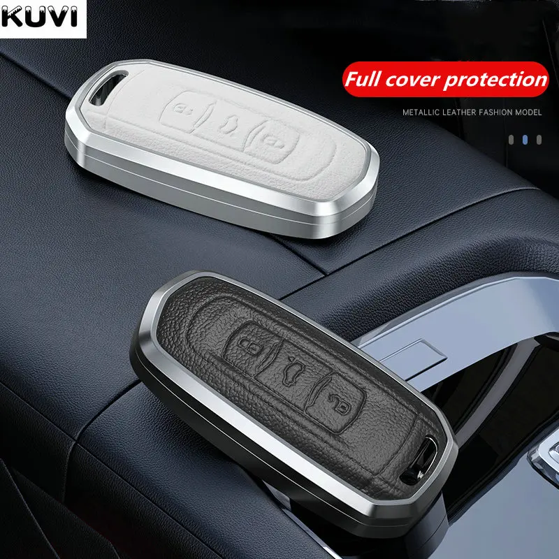 Alloy Leather Car Remote Key Case Cover Shell Fob For Geely Atlas Boyue Nl3 Ex7 Emgrand X7 Emgrandx7 Suv Gt Gc9 Borui Protector - - Racext™️ - - Racext 19