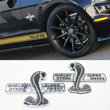 

Car Sticker Decal Emblem Badge Trunk Badge for Ford Mustang Shelby GT500 Super Snake Logo Exterior Auto Decoration Styling