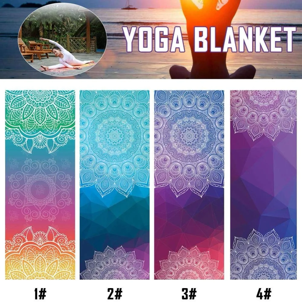 Yoga Blanket Mandola Print Thick Non-Slip Pilates Workout Exercise Gym Home Yoga Mat Towel Sit-Ups Camping Picnic Mats 18368cm (9)