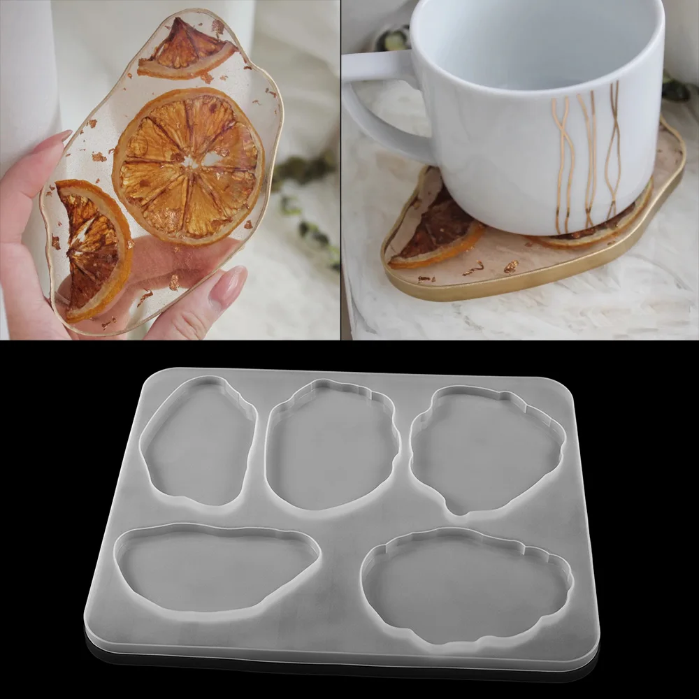 

1Pcs Irregular Cloud Shape Tea Coaster Silicone Mold Glass Coaster Epoxy Resin Mold For DIY Crafts Family Party Table Decoration
