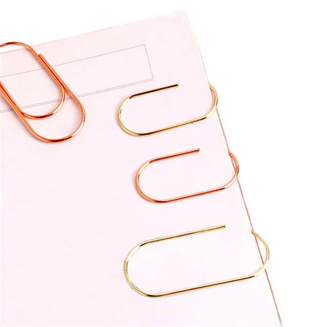 20 Pieces Rose and Gold Tone 2" Paper Clip 2