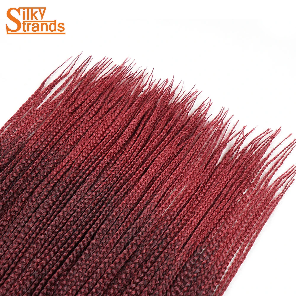 14 18 24 Inch Micro Crochet Box Braids Synthetic Braiding Hair Pre Stretched High Temperature Fiber Hair Extensions For Women