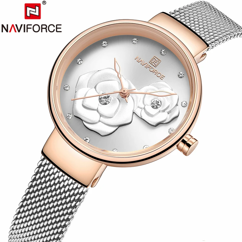 NAVIFORCE 2019 Топ Бренд роскошные женские часы для девушек модные жены Бизнес наручные